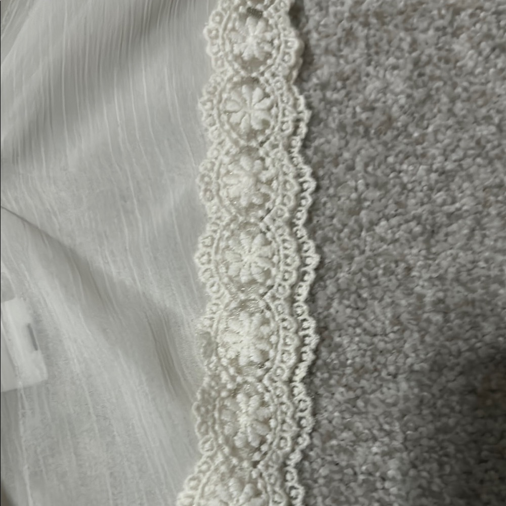 Candie's Cream Cap Sleeve Embellished Blouse - Picture 4 of 4